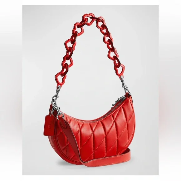 Coach Mira Quilted Pillow Leather Shoulder Bag with Heart Strap - Picture 10 of 13